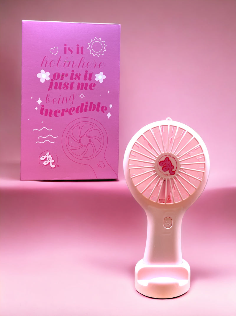 Load image into Gallery viewer, NOVELTIES  - ACute Attitude Portable Electric Fan - PINK (6pc bundle, $2.50 each)
