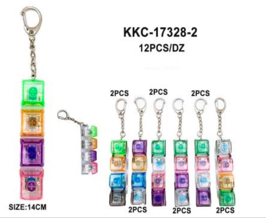 Novelties- Light Up Fidget Clicker Keychain KKC-17328-2 (12pc pack)