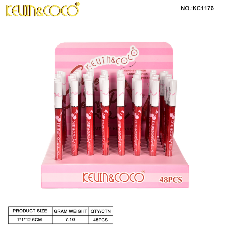 Load image into Gallery viewer, Eyes-Kevin&amp;Coco Sweet Cherry Pie Liquid Eyeliner KC1176 ($1 each, 48pc display)

