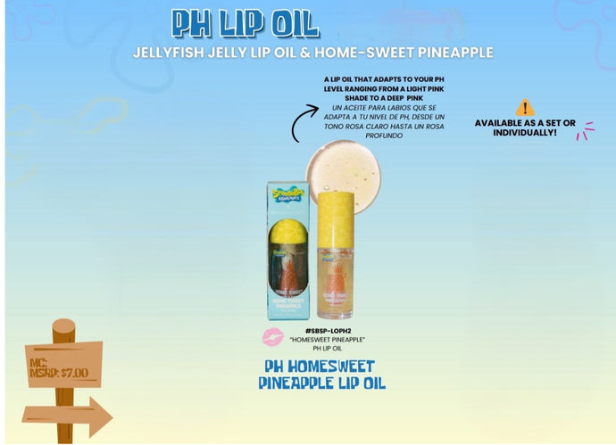 Lips- Beauty Creations x SpongeBob Home Sweet Pineapple Ph lip oil SBSP-LOPH2 (4pc bundle, $3.50 each)