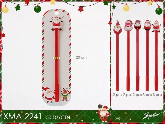 Accessories- Xmas Santa Pen XMA-2241 (12pc pack)