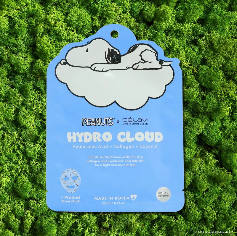 Load image into Gallery viewer, Skincare-Celavi X Peanuts Hydro Cloud (Hyaluronic Acid + Collagen + Coconut) Face Mask P70143-1 (24pcs pack)
