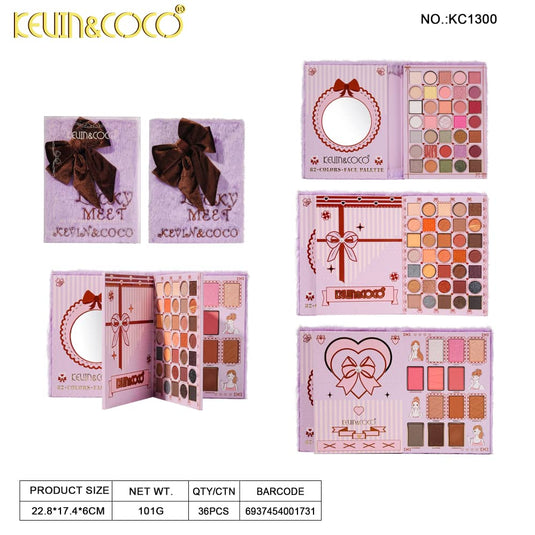 Face-Kevin&Coco Lucky Meet 82 Colors Face Palette KC1300 ($13 each, 6pc bundle)