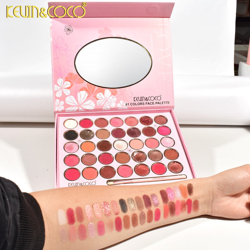Load image into Gallery viewer, Eyes-Kevin&amp;Coco Floral 61 Colors Eyeshadow Palette KC9004 ($6 each, 4pc bundle)
