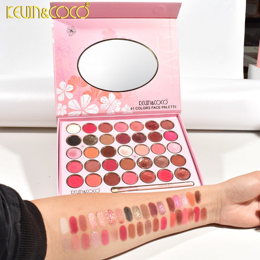 Eyes-Kevin&Coco Floral 61 Colors Eyeshadow Palette KC9004 ($6 each, 4pc bundle)