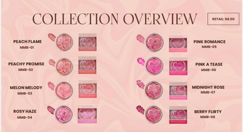 Load image into Gallery viewer, ***PRE-ORDER*** Face-Beauty Creations Mineralized Marble Blush Display MMB-PT ($3.75 each, 48pc display + 8 Free Testers)
