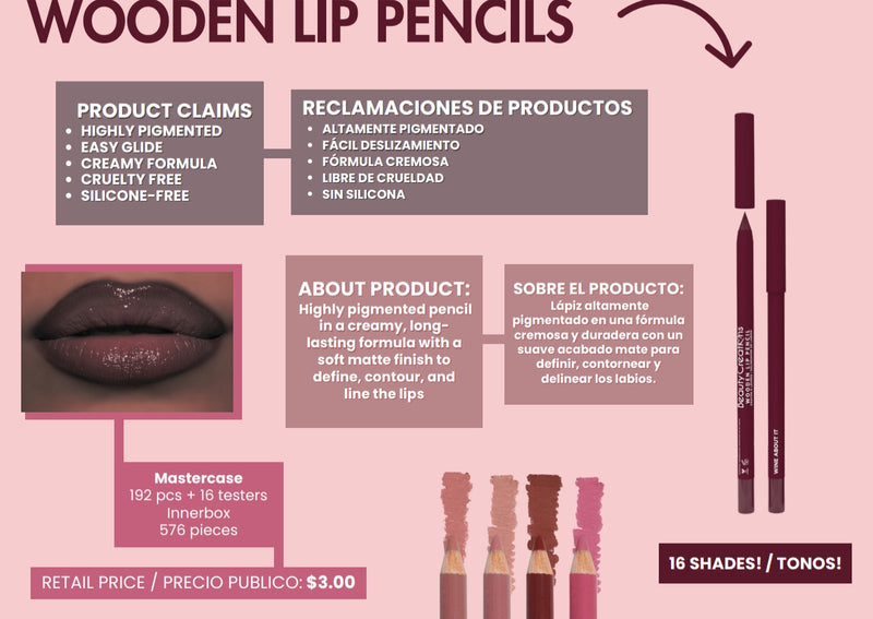 Load image into Gallery viewer, Lips-Beauty Creations Wooden Lip Pencil Display (unit price only $0.50)
