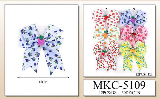 Hair-Fruits Big Hair Bow MKC-5109 (12pc pack)