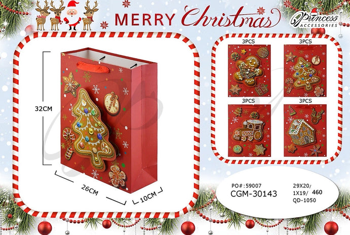 Novelties-Christmas Cookies Gift Bag CGM-30143 (12pc pack)