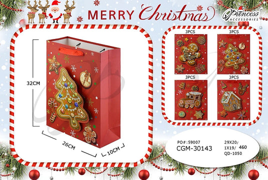 Novelties-Christmas Cookies Gift Bag CGM-30143 (12pc pack)