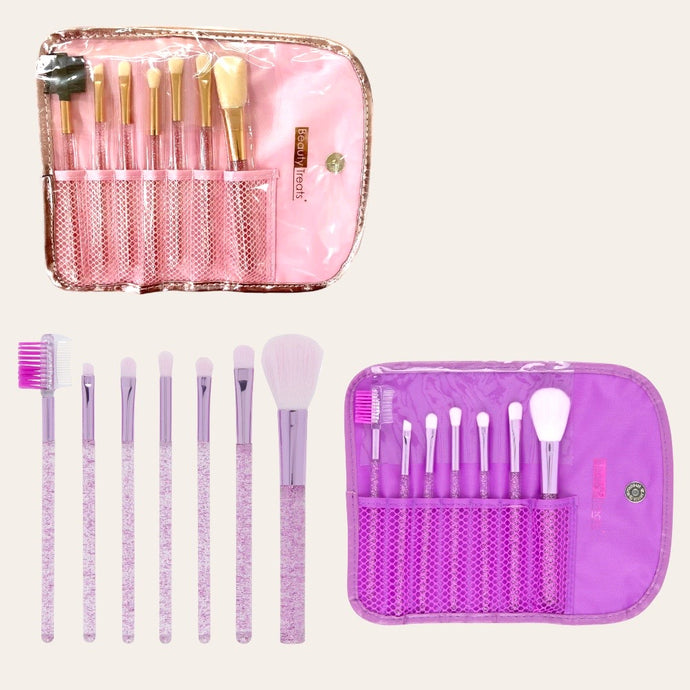 Brush- Beauty Treats 7 PIECE BRUSH SET IN POUCH MIX (6pc bundle, $4.50 each)