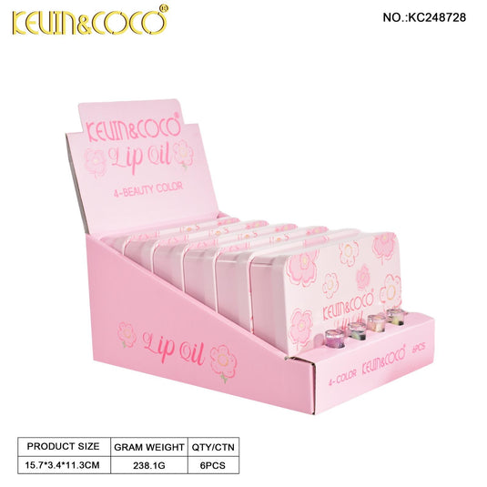 Lips-Kevin&Coco 4-Beauty Color Lip Oil KC248728 ($4 each, 6pc display)