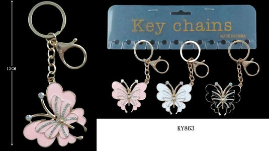 Hair-Butterfly Keychain KY863 (12pc pack)