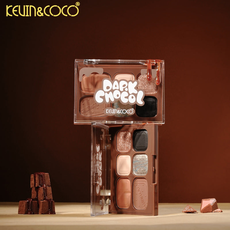 Load image into Gallery viewer, Eyes-Kevin&amp;Coco Dark Chocol Palette &amp; Lip Gloss Set KC1327 ($2.25 each, 6pc display)
