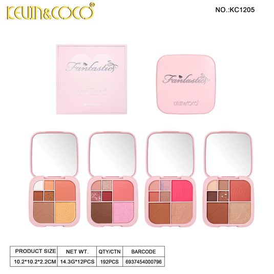 Eyes-Kevin&Coco Fantastic Palette- Blush, Contour, Highlight & Eyeshadow KC1205 ($2 each, 12pc Display)