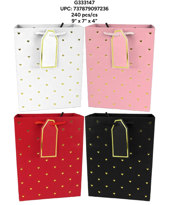 Accessories-Heart Dots Gift Bag Small Size G333147 (12pc pack)