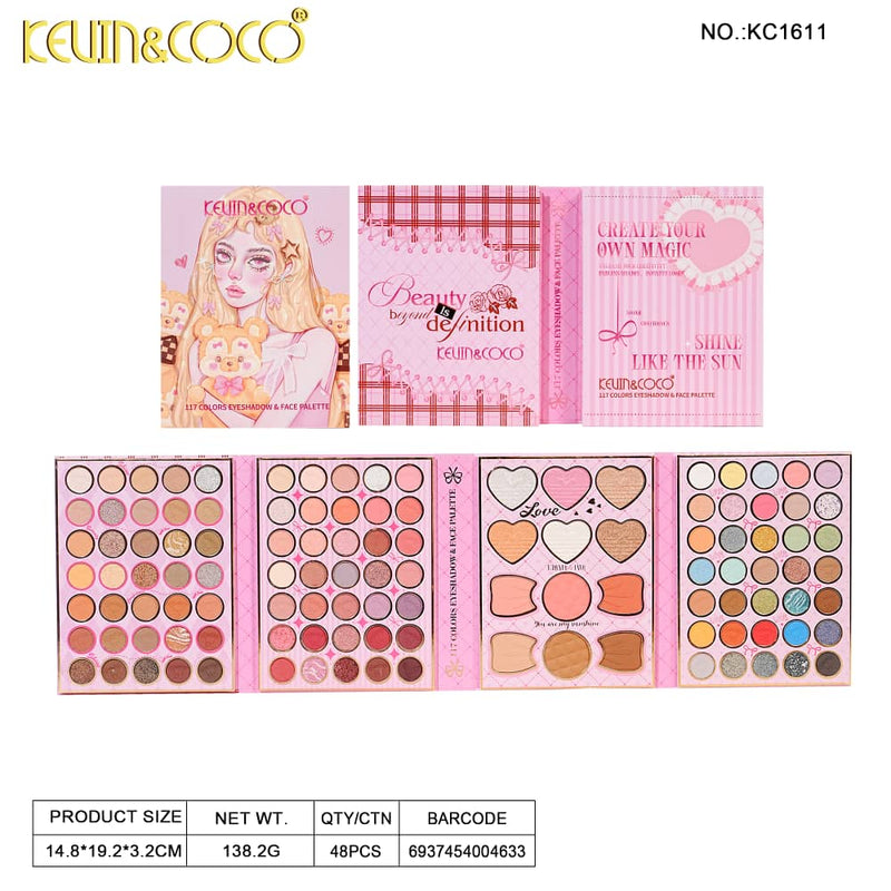 Load image into Gallery viewer, Face-Kevin&amp;Coco Teddy Bear Girl Eyeshadow Palette KC1611 ($8.50 each, 4pc bundle)
