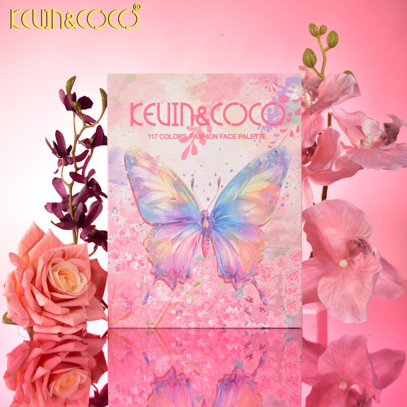 Load image into Gallery viewer, Face-Kevin&amp;Coco Butterfly 117 Color Folding Palette KC1088 ($8 each, 3pc bundle)
