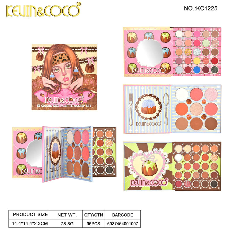 Load image into Gallery viewer, Eyes-Kevin&amp;Coco Cake Eyeshadow &amp; Face Palette KC1225 ($5.75 each, 4pc bundle)
