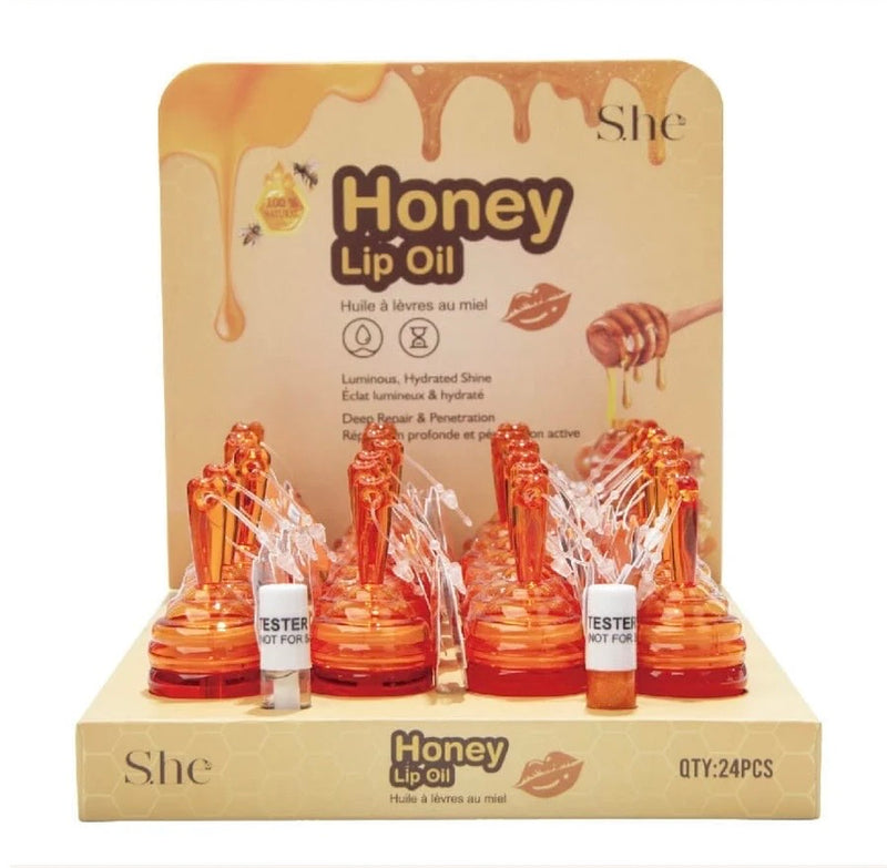Load image into Gallery viewer, Lips-She Makeup Honey Lip Oil LO1088 ($1 each, 24pc Display)

