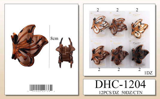 Hair-Butterfly Hair Claw Clip DHC-1204 (12pc pack)
