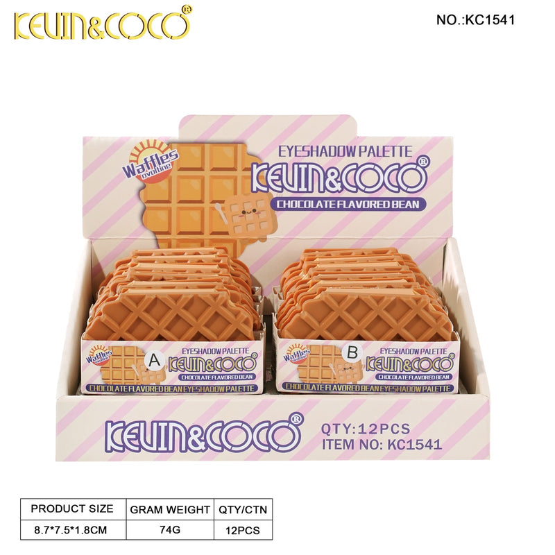 Load image into Gallery viewer, Eyes-Kevin&amp;Coco Waffle Eyeshadow Palette KC1541 ($2 each, 12pc Display)
