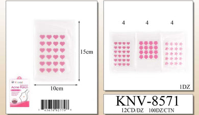 Skincare- Assorted Pink Acne Patches KNV-8571 (12pc pack)