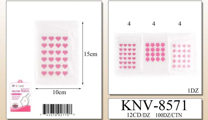 Skincare- Assorted Pink Acne Patches KNV-8571 (12pc pack)