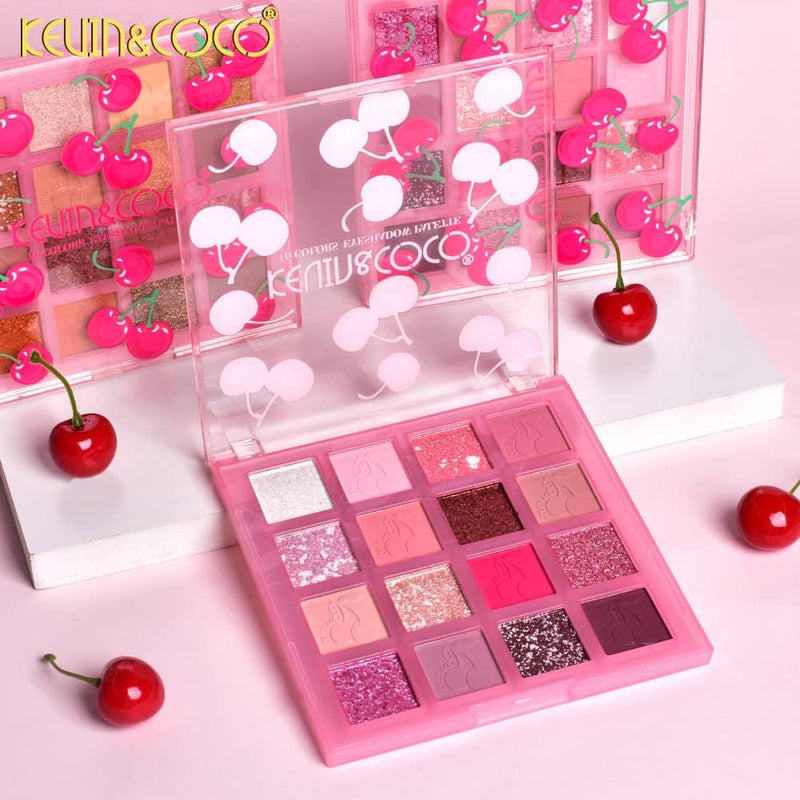 Load image into Gallery viewer, Eyes- Kevin&amp;Coco Cherry Eyeshadow Palette KC245628 (12pc display, $2.50 each)
