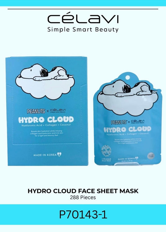 Skincare-Celavi X Peanuts Hydro Cloud (Hyaluronic Acid + Collagen + Coconut) Face Mask P70143-1 (24pcs pack)
