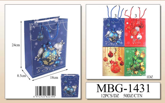 Accessories-Christmas Decoration 3D Gift Bag MBG-1431 (12pc pack)