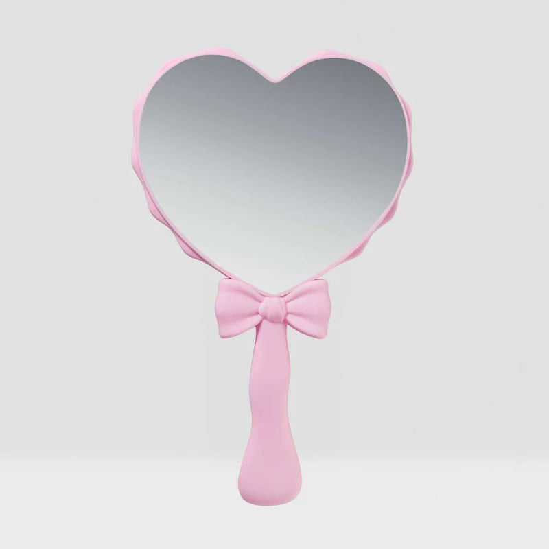 Load image into Gallery viewer, Novelties-Beauty Creations Pink Heart Shape Bow Handheld Mirror #BCBHM ($5 each, 4pc bundle)
