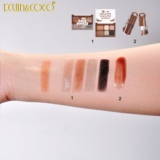 Eyes-Kevin&Coco Dark Chocol Palette & Lip Gloss Set KC1327 ($2.25 each, 6pc display)