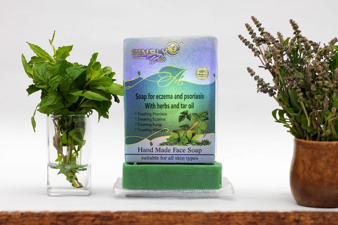 Skincare- Simply Bella Soap for Eczema & Psoriasis with Herbs & Tar Oil SIM009 (12pc box, $1.75 each)