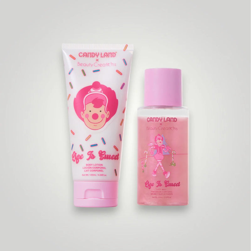 Load image into Gallery viewer, Skincare- Beauty Creations x Candyland Life Is Sweet Shimmer Body Lotion And Mist Set #CL-BLMS ($7 each, 4pc bundle)
