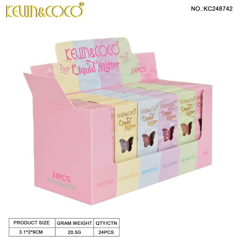 Load image into Gallery viewer, Face-Kevin&amp;Coco Liquid Glitter Eyeshadow and Highlighter KC248742 ($0.98 each, 24pcs display)
