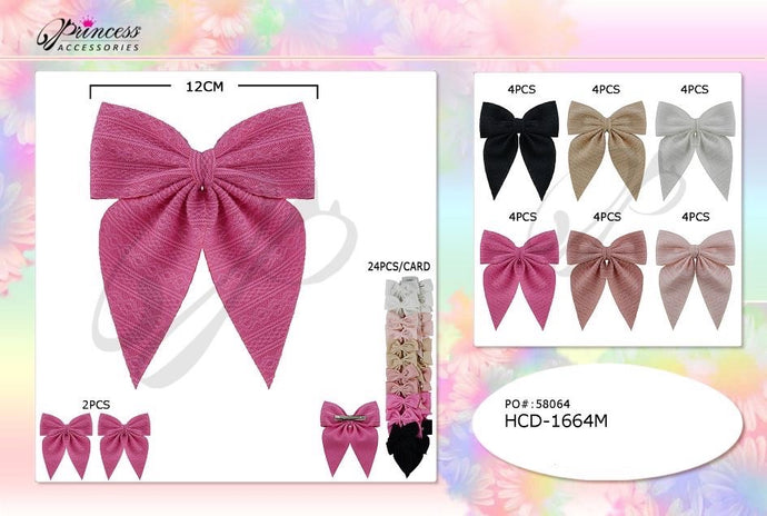 Hair- Coquette Hair Bow HCD-1664M (24pc strip)