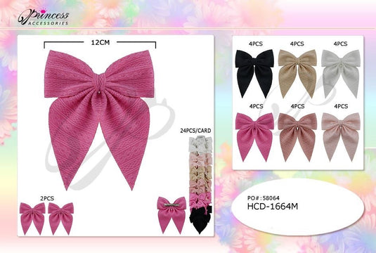 Hair- Coquette Hair Bow HCD-1664M (24pc strip)