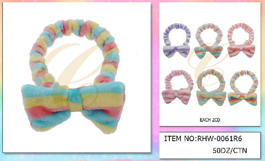 Hair-Colorful Spa Makeup Headband RHW-0061R6 (12Pc Pack)