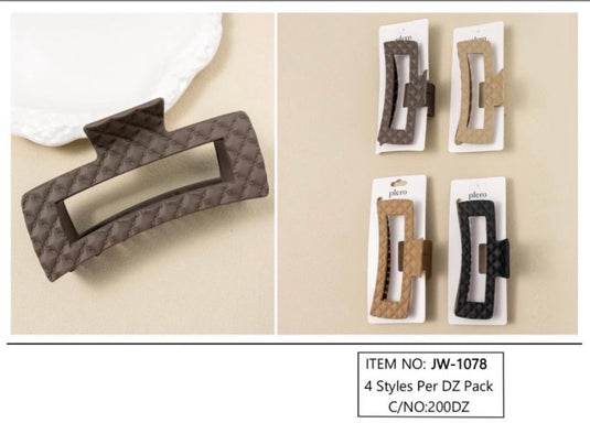 Hair-Nude Colors Jaw Hair Clip JW-1078 (12pc pack)