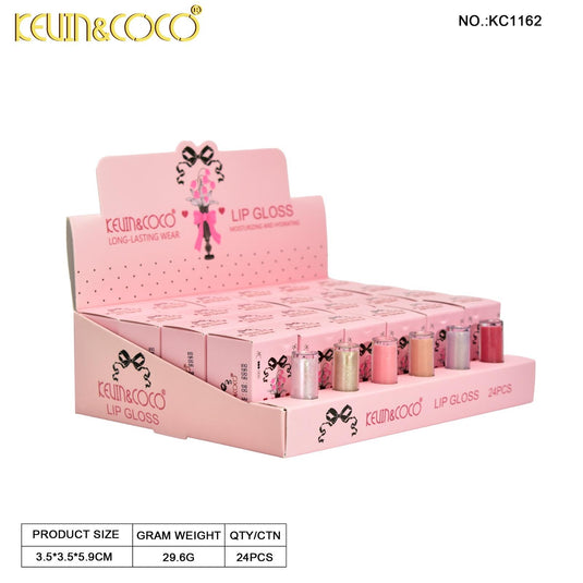 Lips-Kevin&Coco Bow Flower Vase Lip Gloss KC1162 ($1 each, 24pc display)