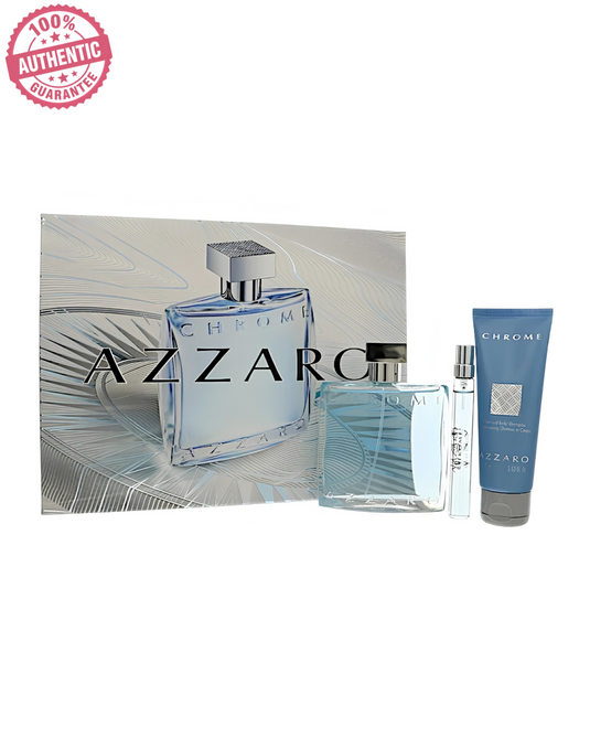 Perfume Set- Chrome By Azzaro Eau De Toilette -100% Authentic