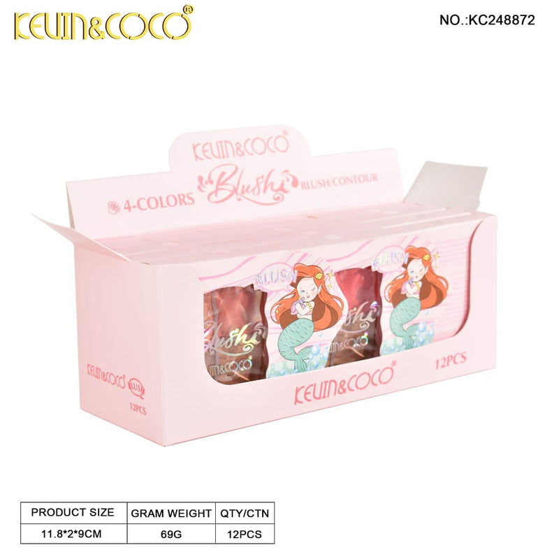 Load image into Gallery viewer, Face-Kevin&amp;Coco Mermaid Blush&amp;Contour Palette KC248872 ($1.50 each, 12pc display)
