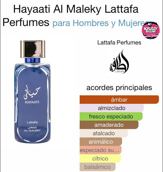 Perfumes- Hayaati al Maleky by Lattafa Eau De Parfum 3.4oz/100ml (1pc)
