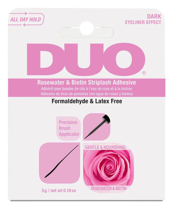 Duo brush on lash glue Rosewater & Biotin- Dark Tone (6pc pack) Light Pink 62197