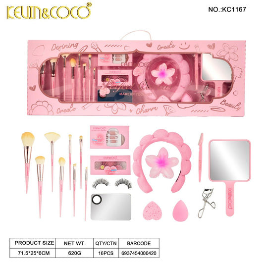 Accessories-Kevin&Coco Perfect Canvas Makeup Tool Kit KC1167-PINK ($13 each, 2pc bundle)