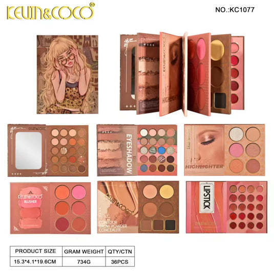 Eyes-Kevin&Coco 70-Colors 6 in 1 Face Palette KC1077 ($10 each, 4pc bundle)