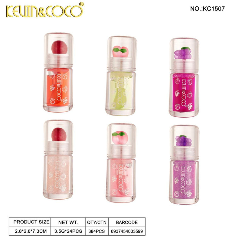 Load image into Gallery viewer, Lips-Kevin&amp;Coco Fruit Lip Oil KC1507 ($1 each, 24pc display)
