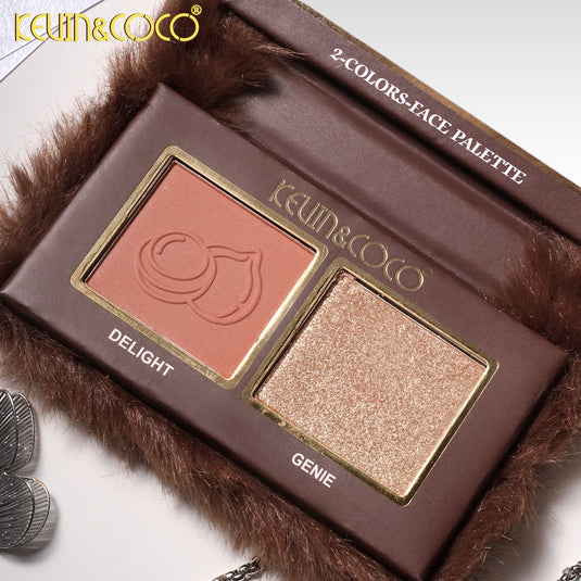 Face-Kevin&Coco Hazelnut Blush & Highlight Palette KC1625 ($2.50 each, 24pc Display)