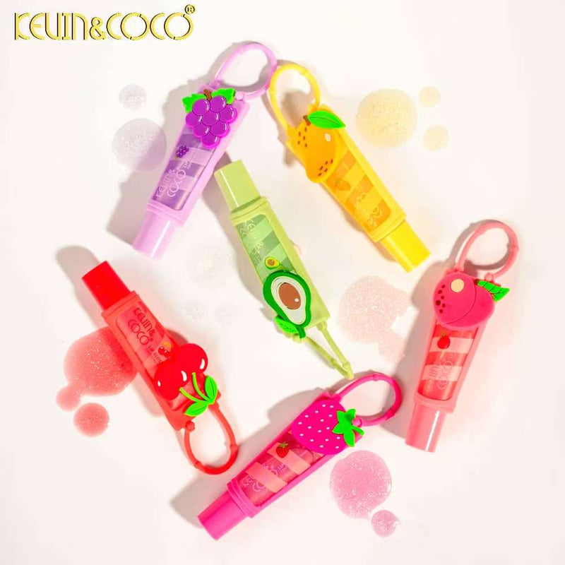 Load image into Gallery viewer, Lips-Kevin&amp;Coco Fruit Time Lip Gloss Keychain KC1345 ($1 each, 36pc display)
